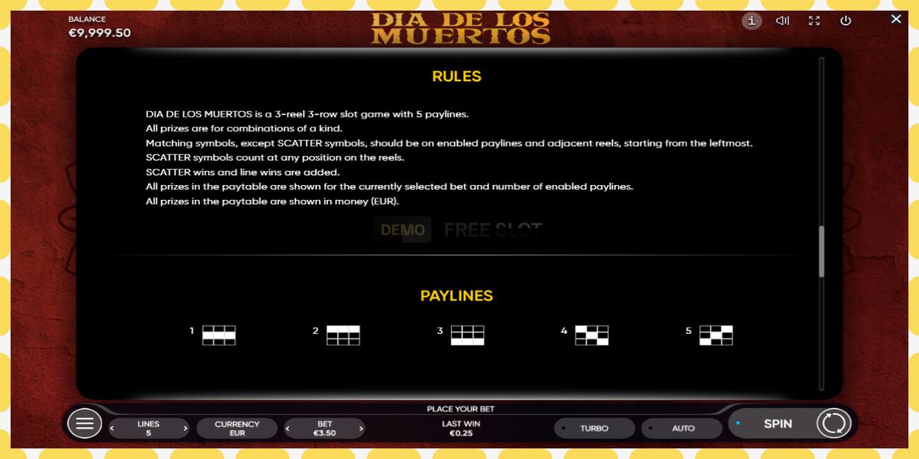 Demo slot Dia de Los Muertos free and without registration, picture - 1
