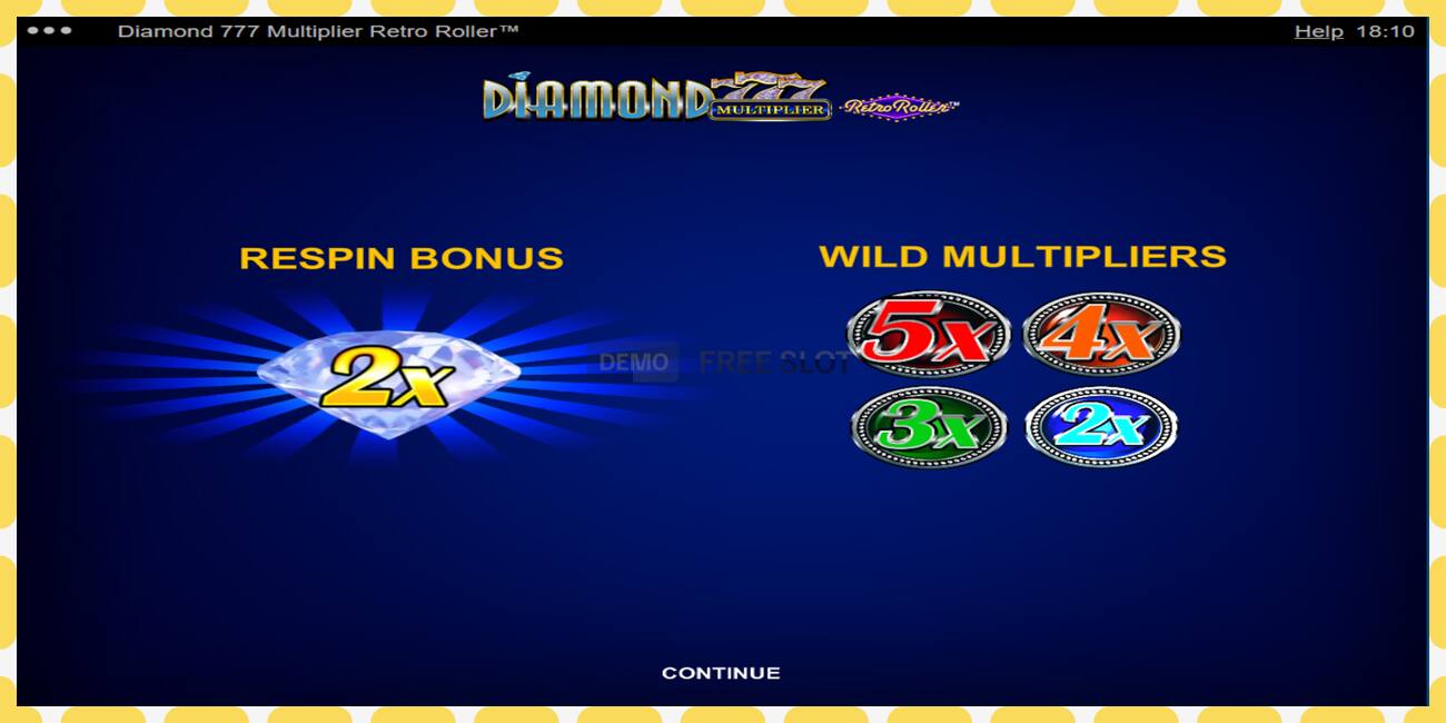 Demo slot Diamond 777 Multiplier Retro Roller ingyenes és regisztráció nélkül, kép - 1