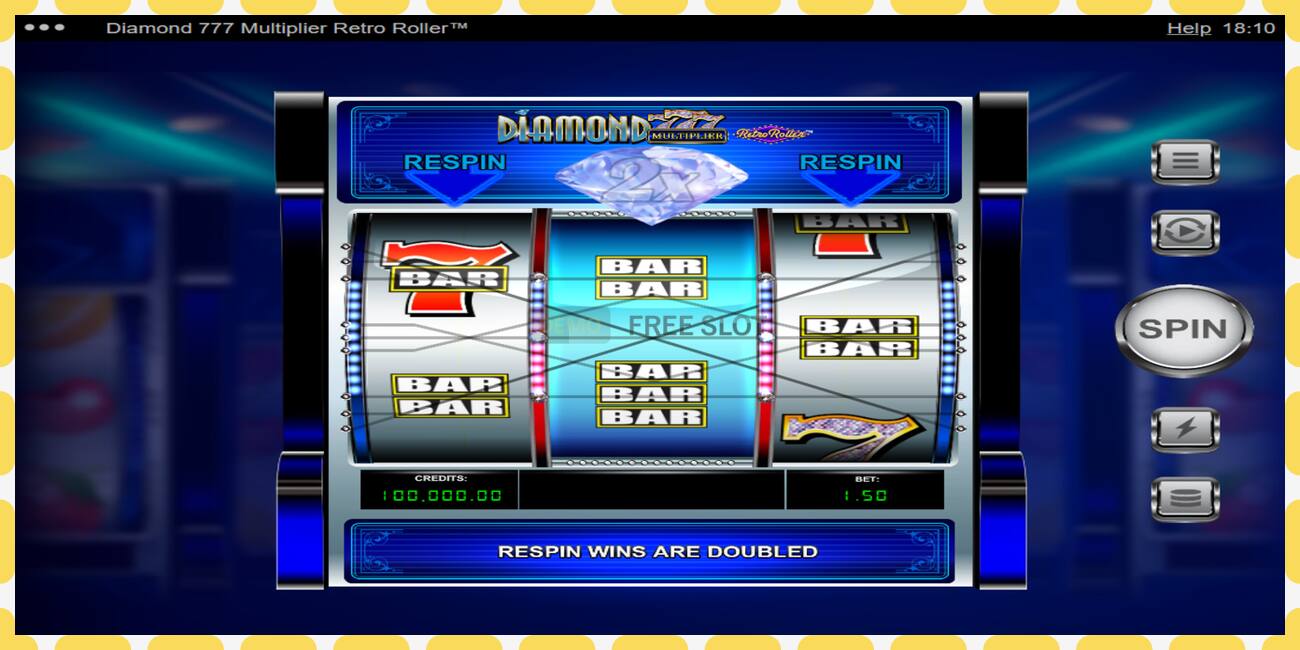 Demo slot Diamond 777 Multiplier Retro Roller ingyenes és regisztráció nélkül, kép - 1