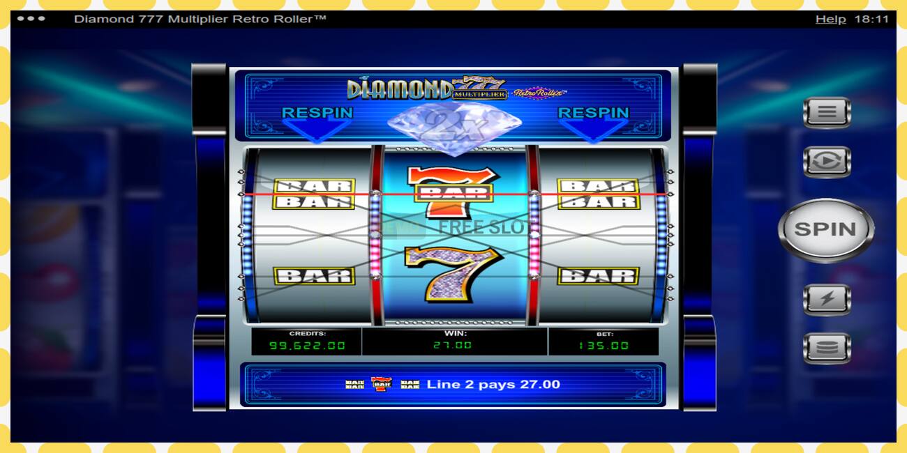 Demo slot Diamond 777 Multiplier Retro Roller ingyenes és regisztráció nélkül, kép - 1