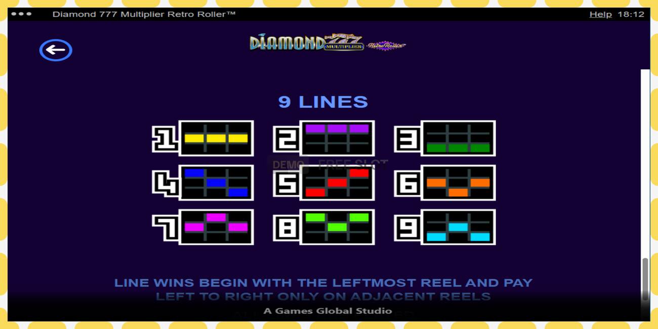 Demo slot Diamond 777 Multiplier Retro Roller ingyenes és regisztráció nélkül, kép - 1