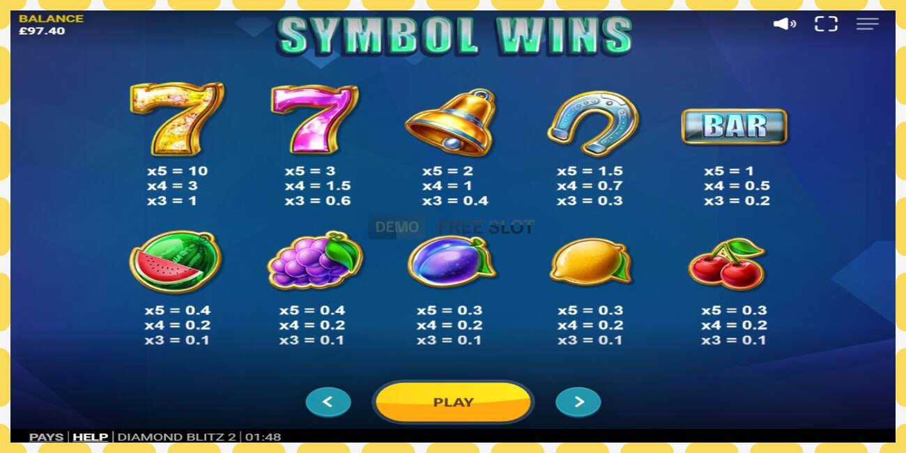 Demo slot Diamond Blitz 2 free and without registration, picture - 1