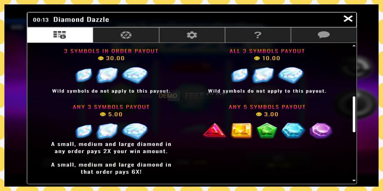 Demo slot Diamond Dazzle free and without registration, picture - 1