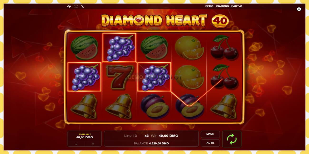 Demo yuvası Diamond Heart 40 ücretsiz ve kayıt olmadan, resim - 1