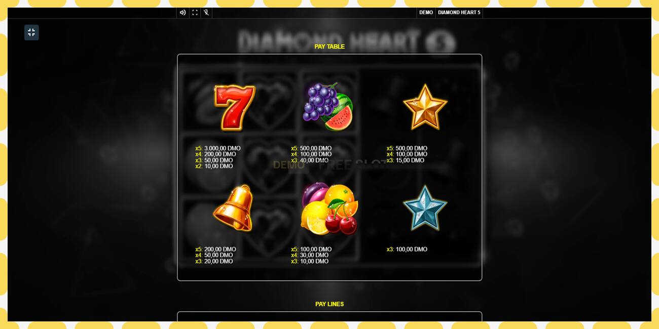 Demo slot Diamond Heart 5 free and without registration, picture - 1