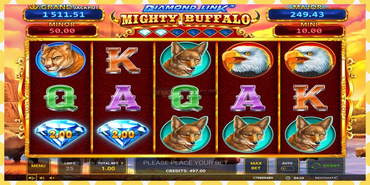 Demo slot Diamond Link Mighty Buffalo නොමිලේ සහ ලියාපදිංචියකින් තොරව, පින්තූරය - 1