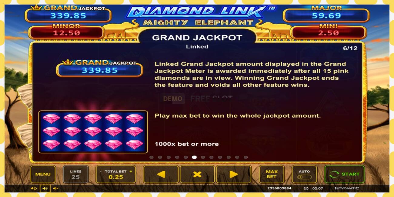 Demo-spor Diamond Link: Mighty Elephant gratis og uten registrering, bilde - 1