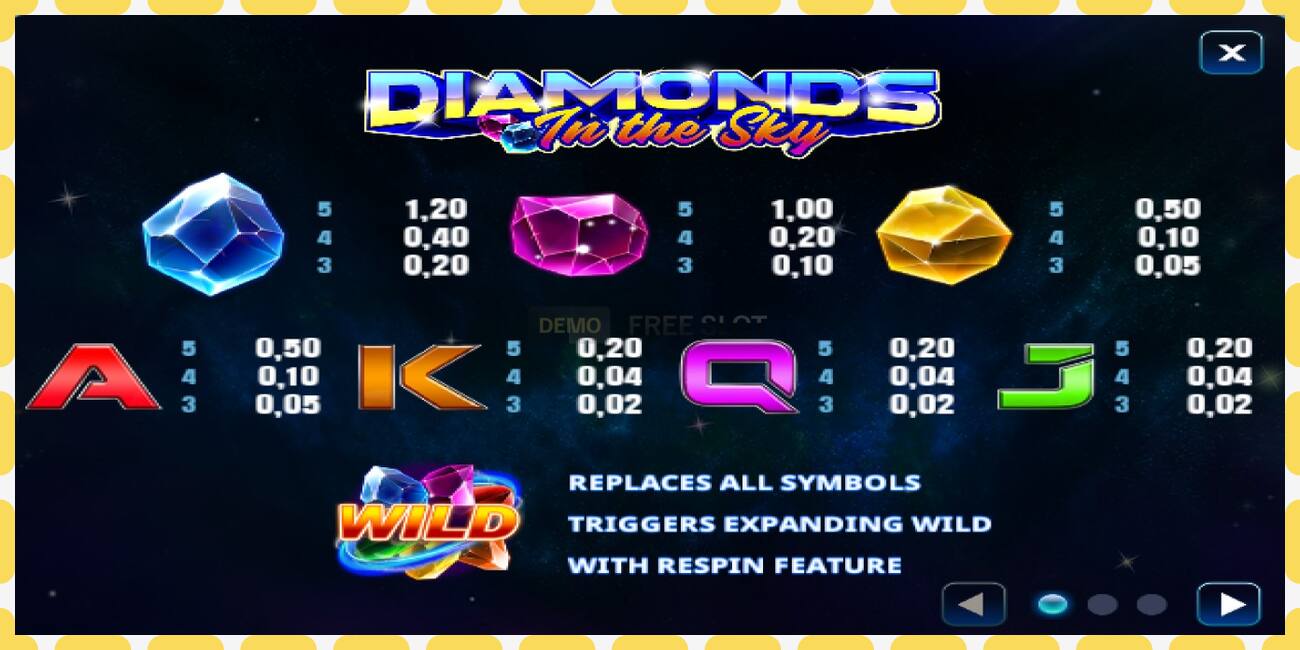 Demo slot Diamonds In The Sky free and without registration, picture - 1