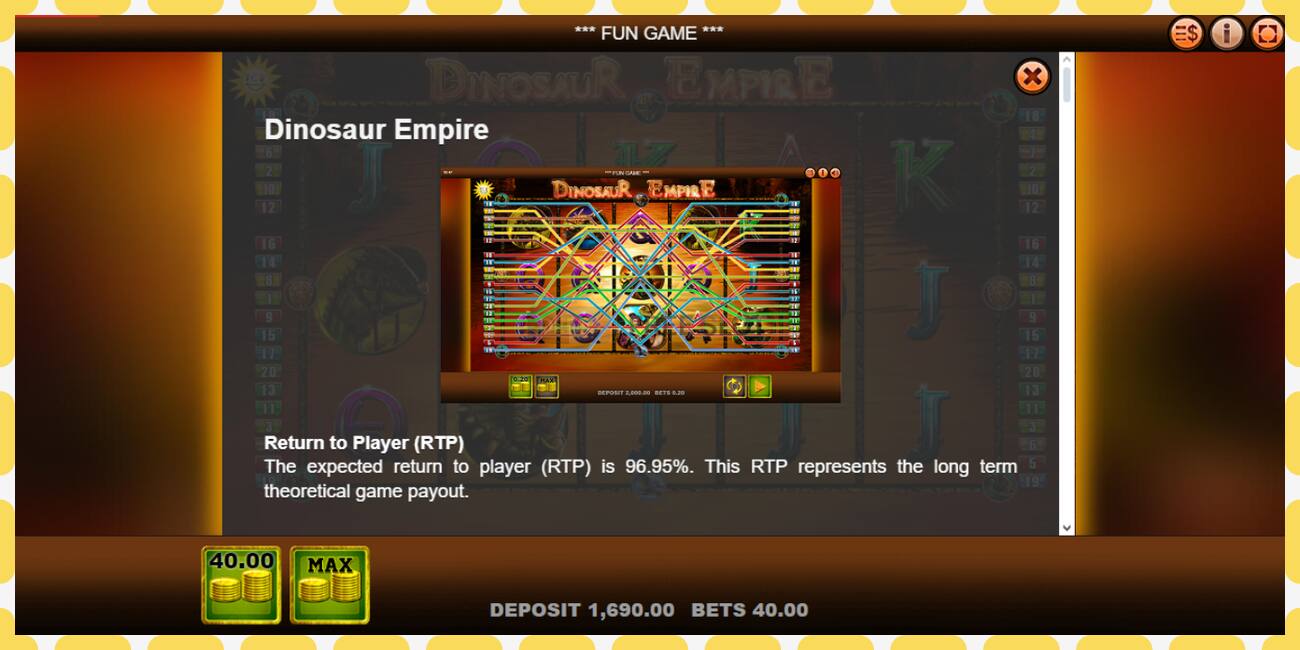 Demo slot Dinosaur Empire free and without registration, picture - 1