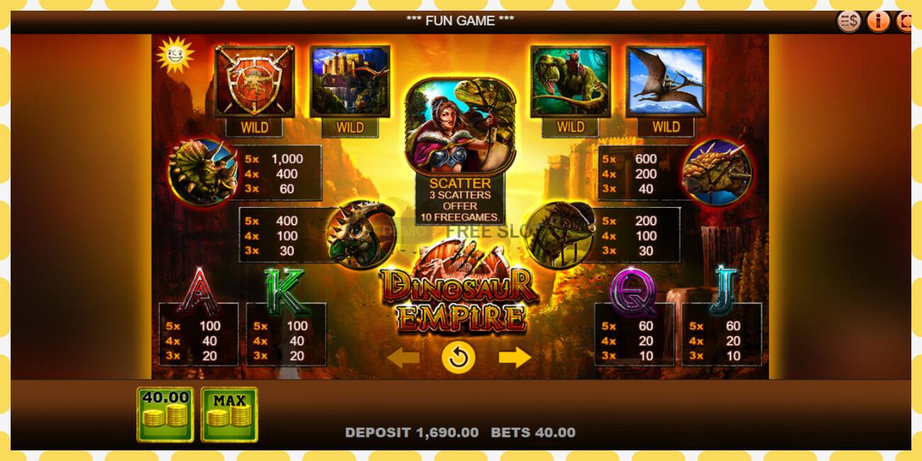 Demo slot Dinosaur Empire free and without registration, picture - 1