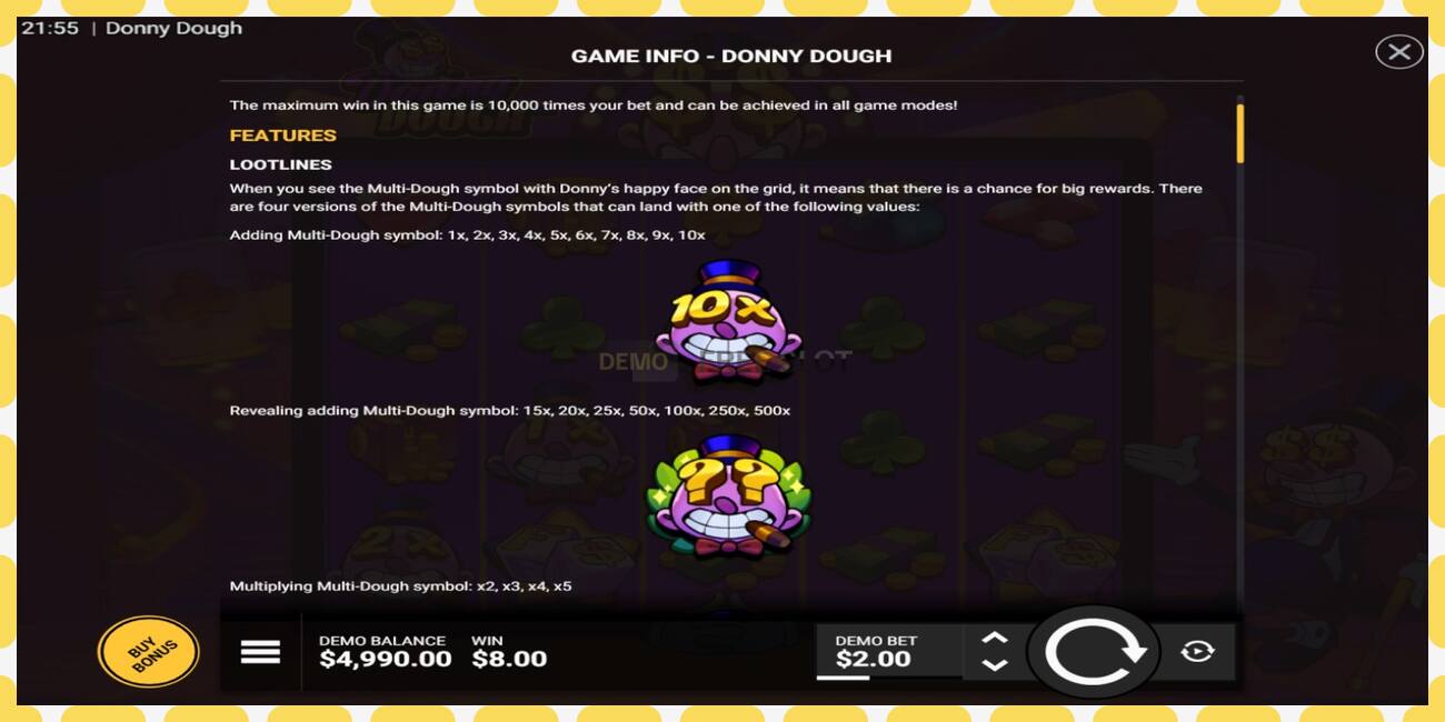 Demo slot Donny Dough free and without registration, picture - 1