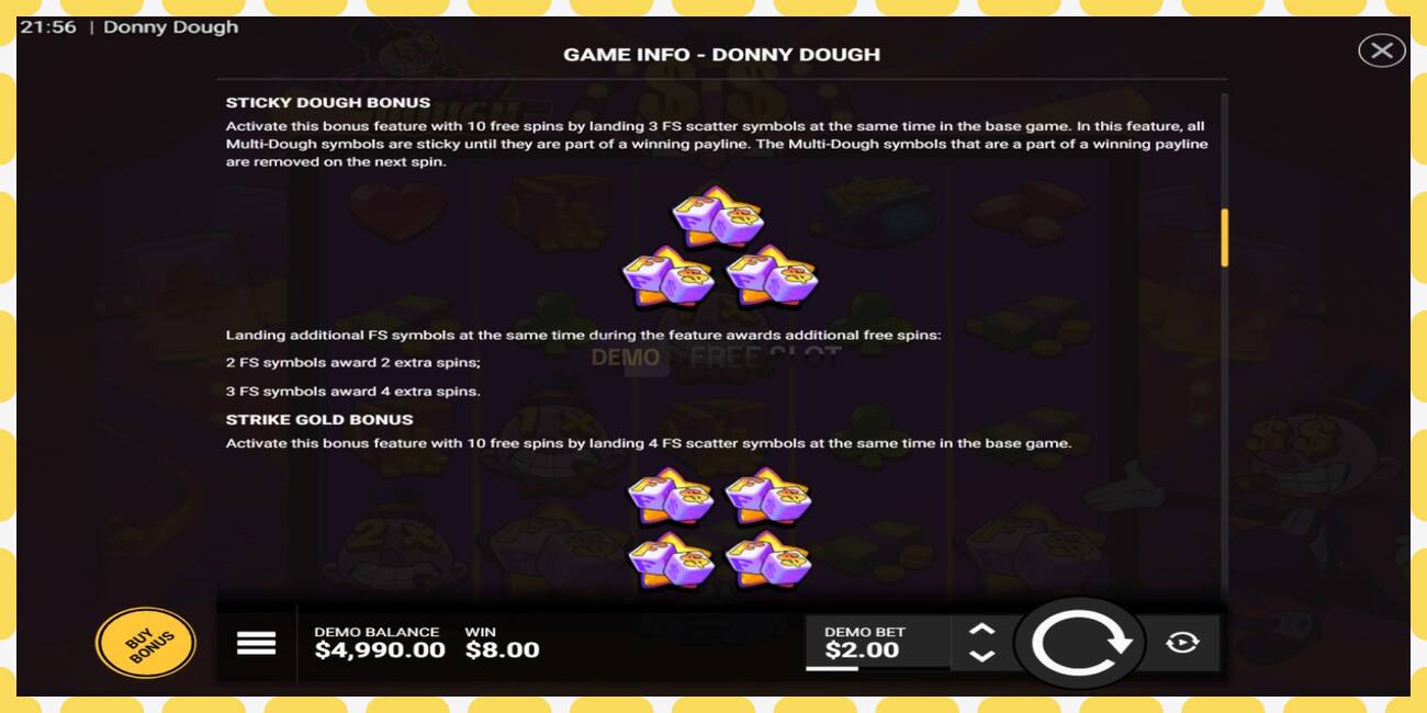 Demo slot Donny Dough free and without registration, picture - 1