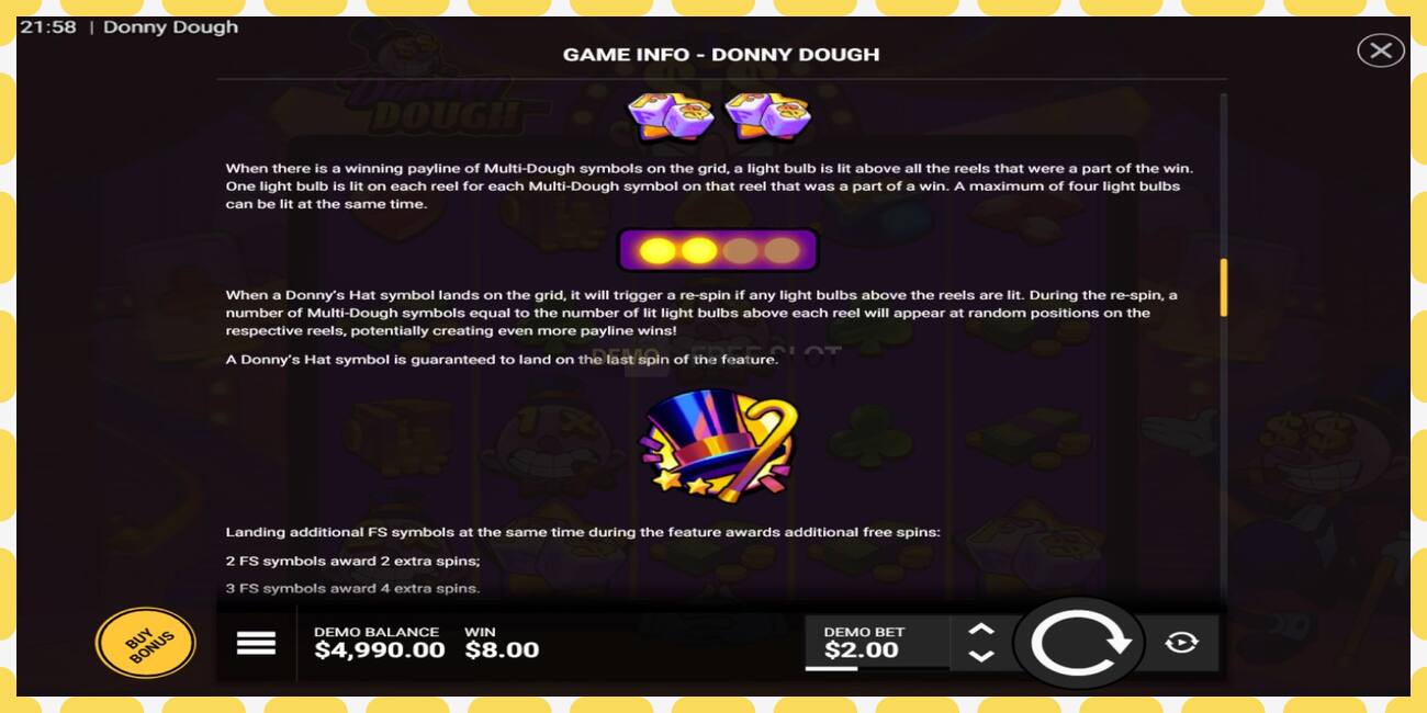 Demo slot Donny Dough free and without registration, picture - 1