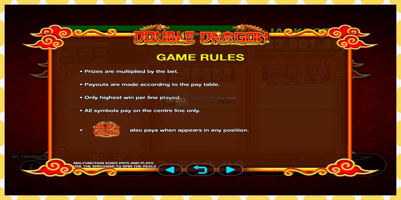 Demo slot Double Dragon Classic free and without registration, picture - 1