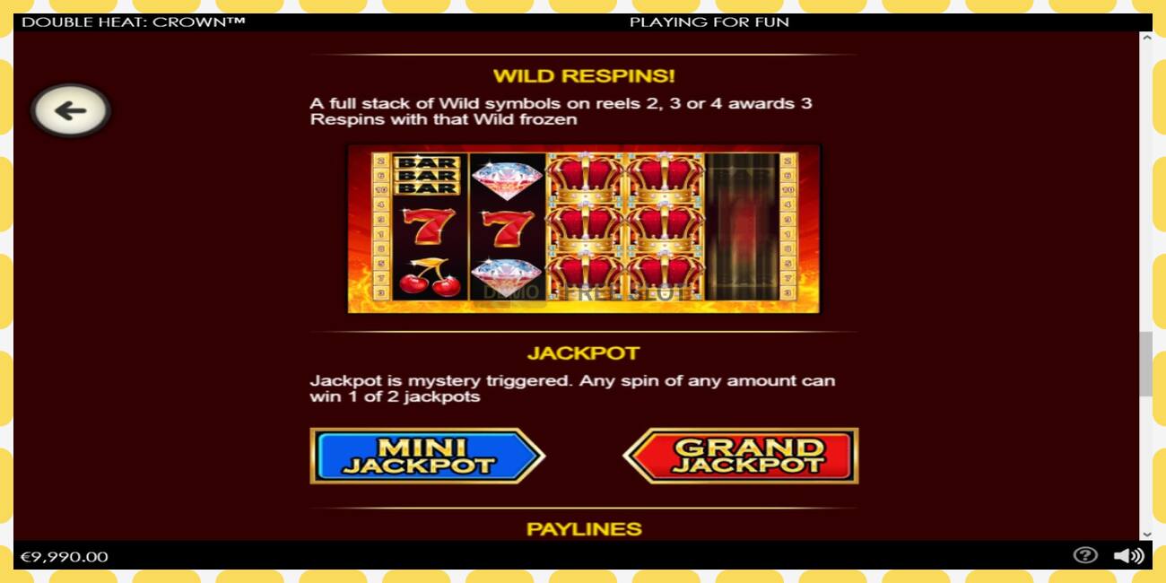 Slot demo Double Heat: Crown gratuit și fără înregistrare, imagine - 1