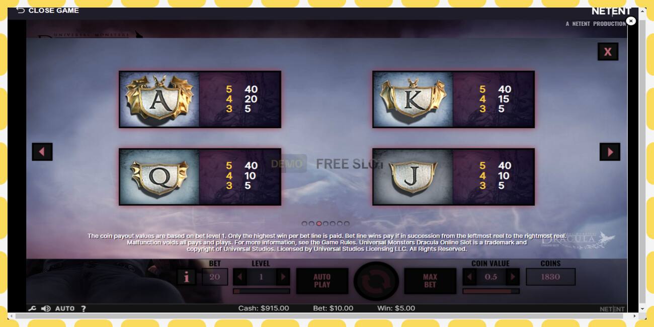 Demo slot Dracula free and without registration, picture - 1