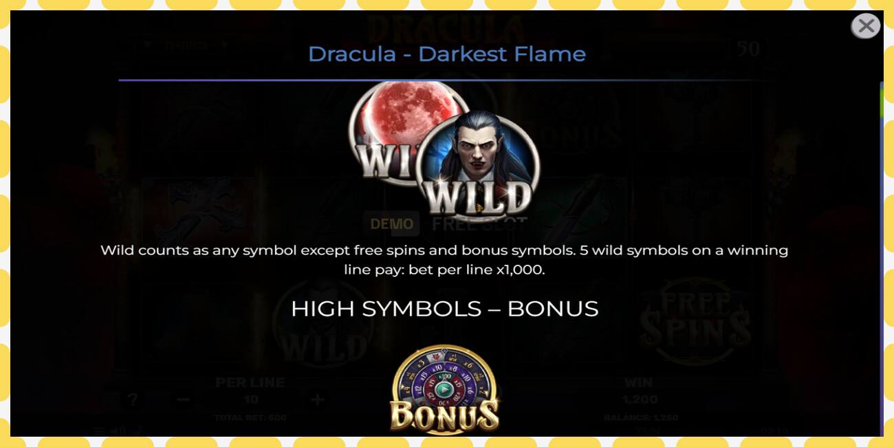 Demo slots Dracula - Darkest Flame bezmaksas un bez reģistrācijas, attēlu - 1