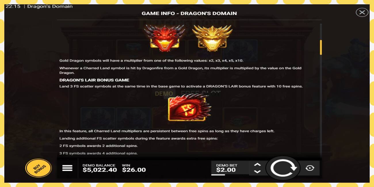 Demo slot Dragons Domain free and without registration, picture - 1