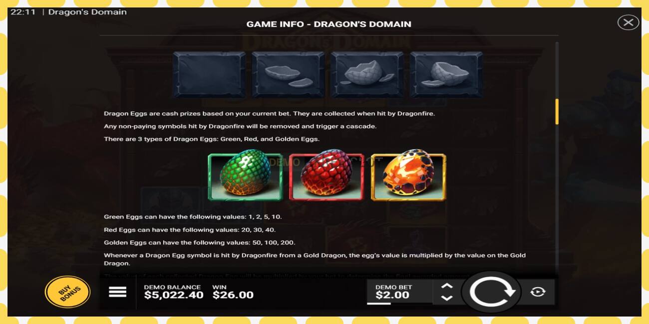 Demo slot Dragons Domain free and without registration, picture - 1