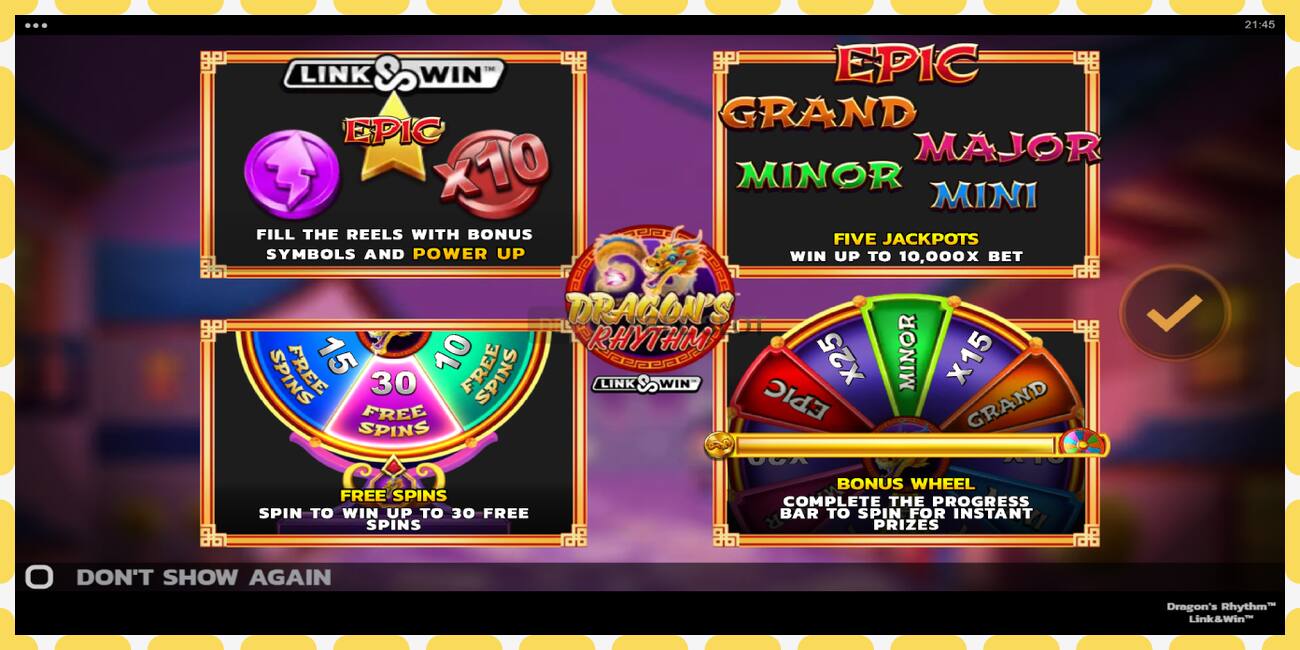 Slot dimostrativo Dragons Rhythm Link&Win gratuito e senza registrazione, immagine - 1