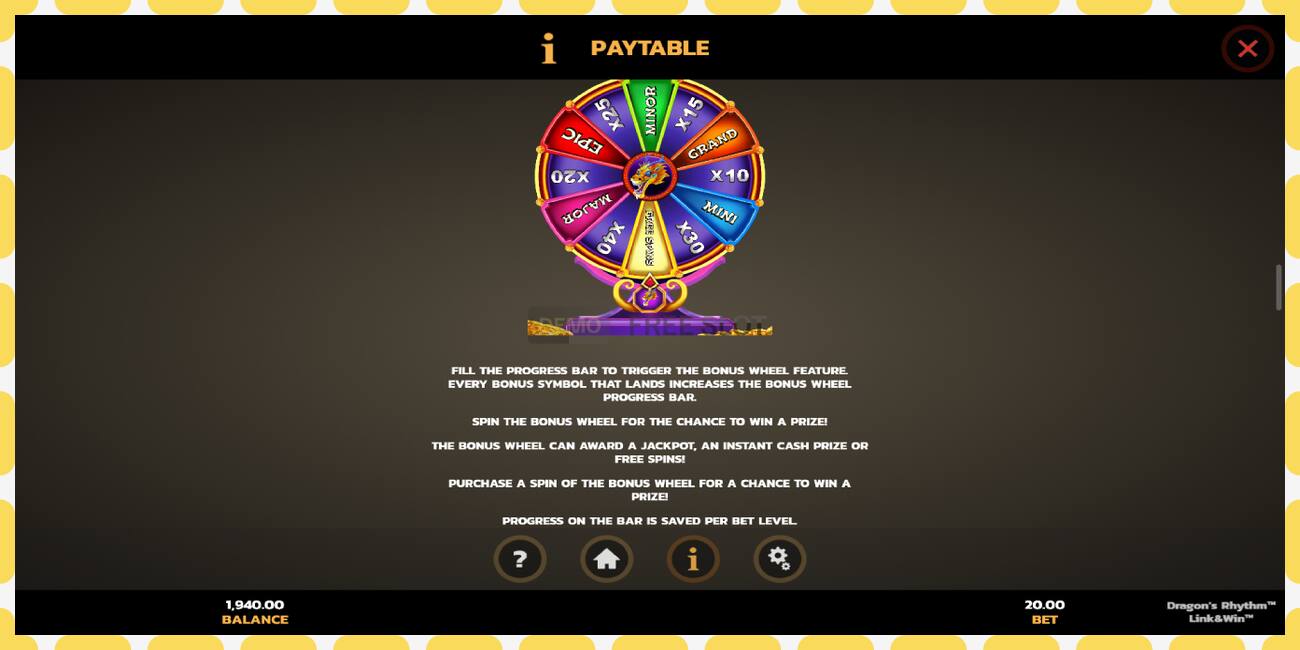 Ranura de demostración Dragons Rhythm Link&Win gratis y sin registro, imagen - 1