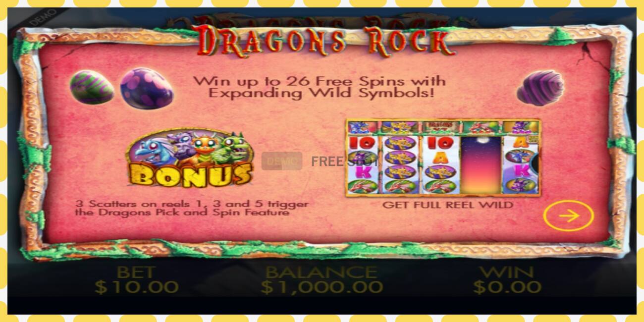 Demo slot Dragons Rock free and without registration, picture - 1