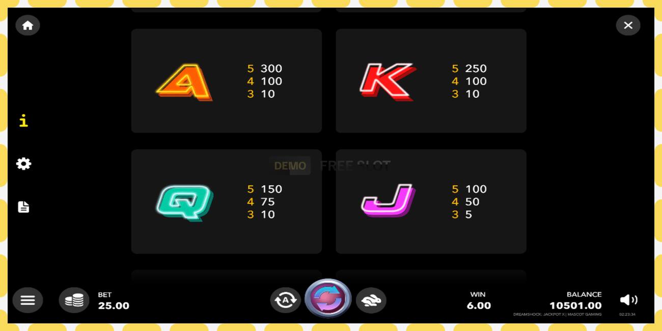 Demo slot Dreamshock: Jackpot X free and without registration, picture - 1