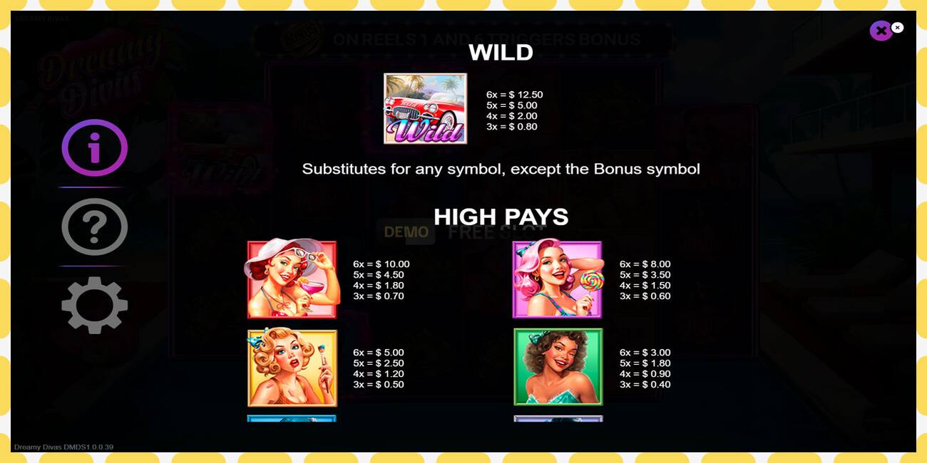 Demo slot Dreamy Divas free and without registration, picture - 1