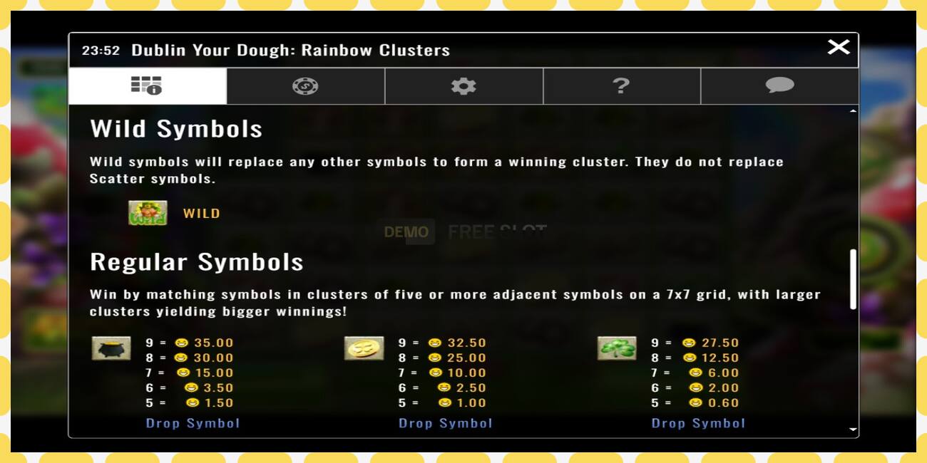 Slot demo Dublin Your Dough: Rainbow Clusters gratis dan tanpa registrasi, gambar - 1