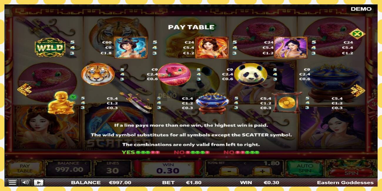 Demo slots Eastern Goddesses bezmaksas un bez reģistrācijas, attēlu - 1