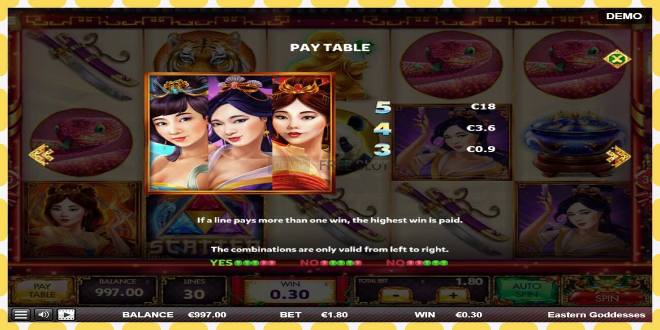 Demo slots Eastern Goddesses bezmaksas un bez reģistrācijas, attēlu - 1