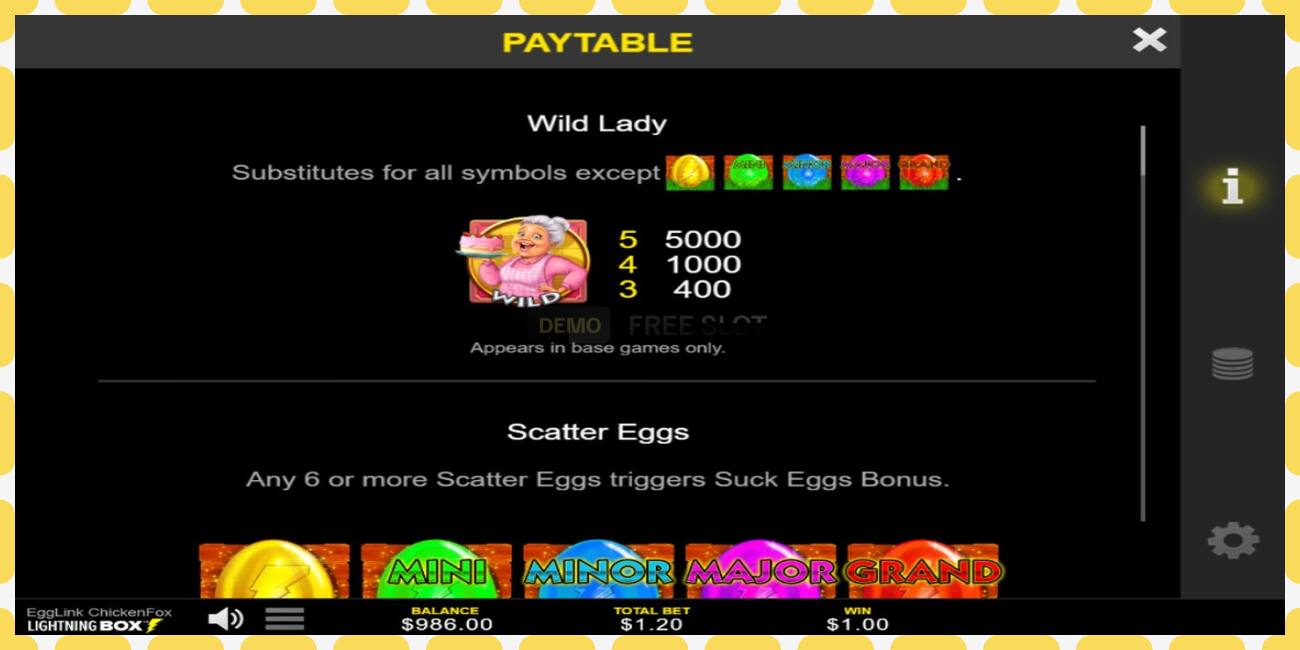 Demo slot EggLink ChickenFox free and without registration, picture - 1