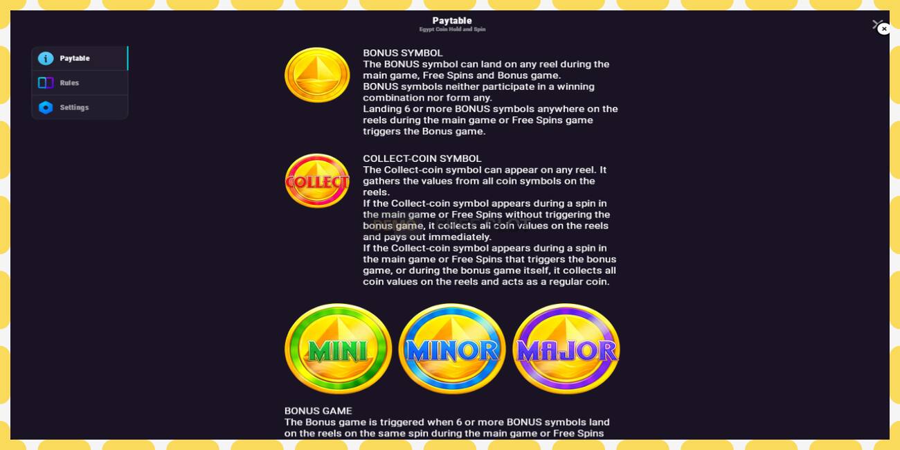 Demo slot Egypt Coin free and without registration, picture - 1