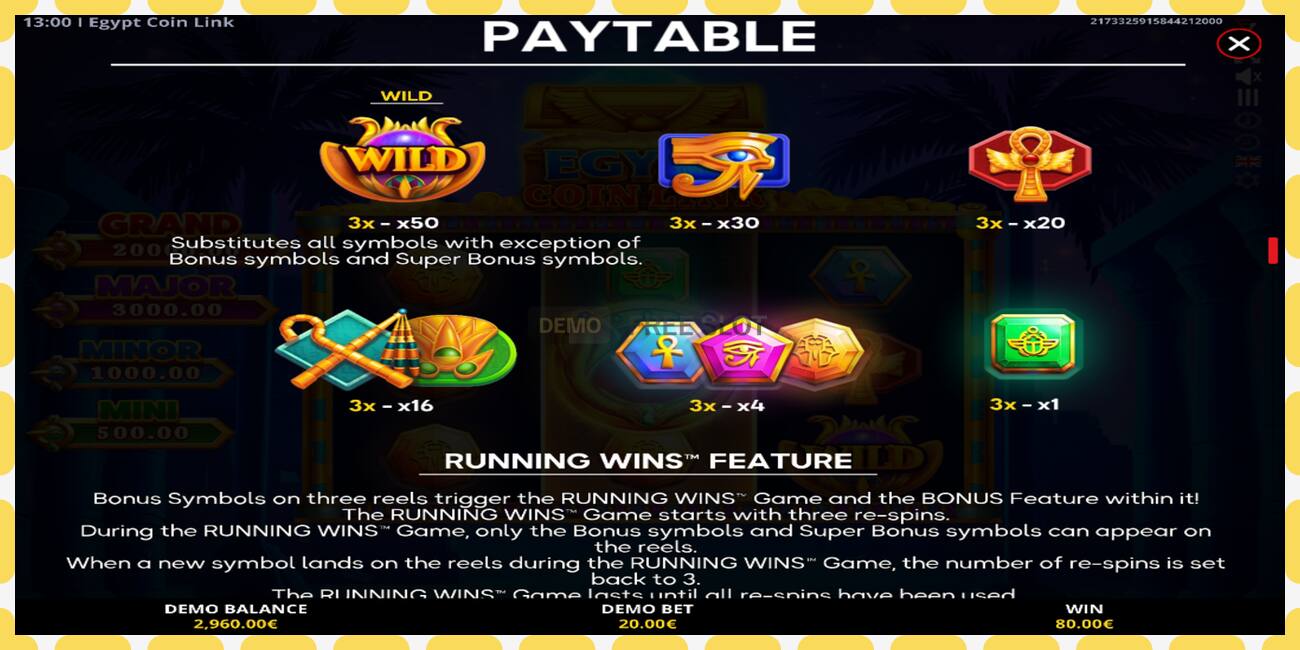 Demo slot Egypt Coin Link නොමිලේ සහ ලියාපදිංචියකින් තොරව, පින්තූරය - 1