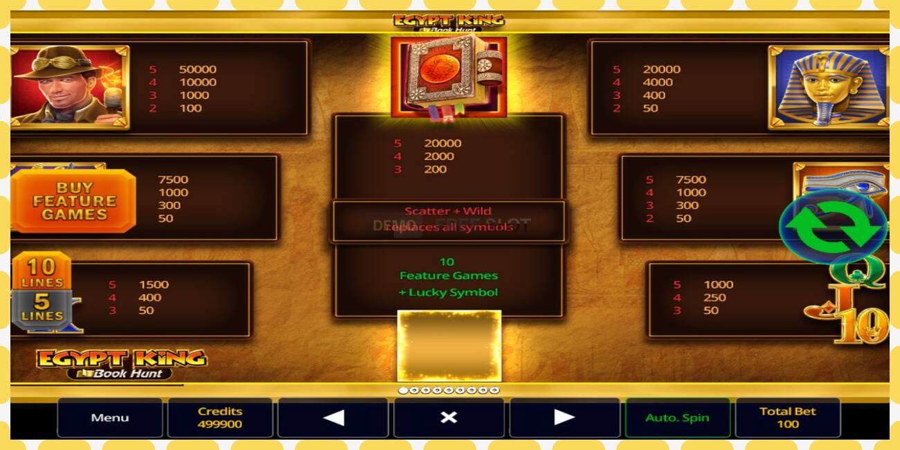 Slot demo Egypt King Book Hunt percuma dan tanpa pendaftaran, gambar - 1