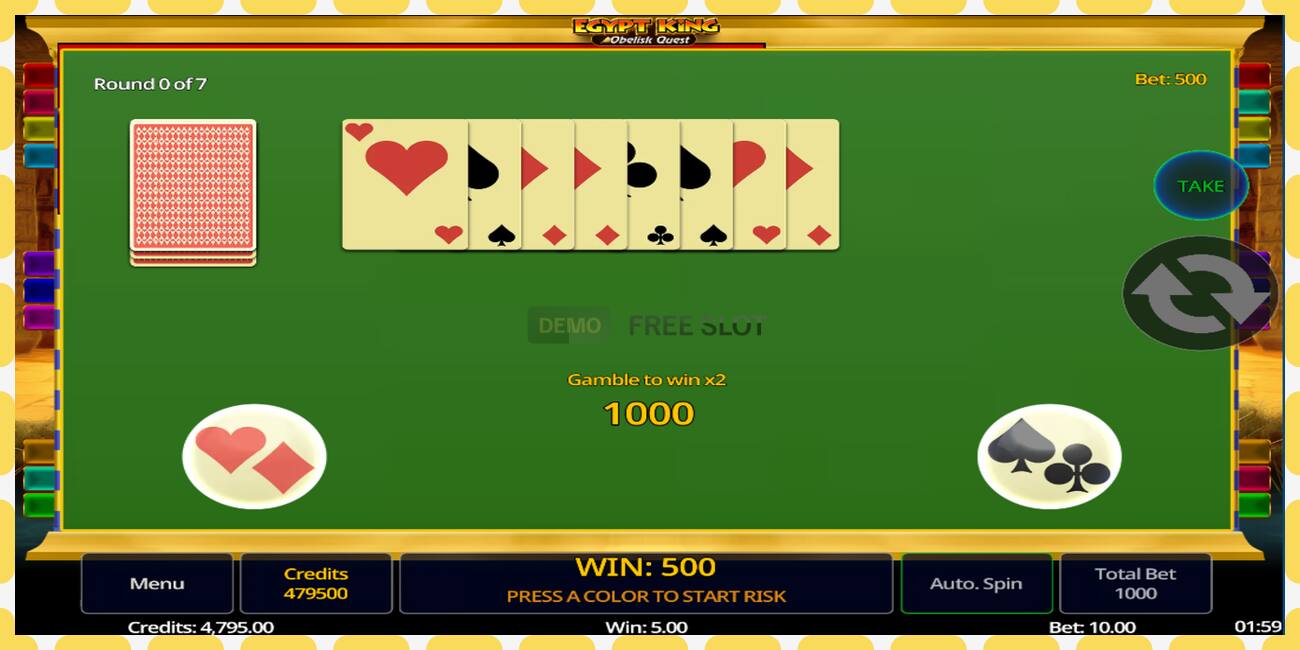 Demo slot Egypt King Obelisk Quest free and without registration, picture - 1