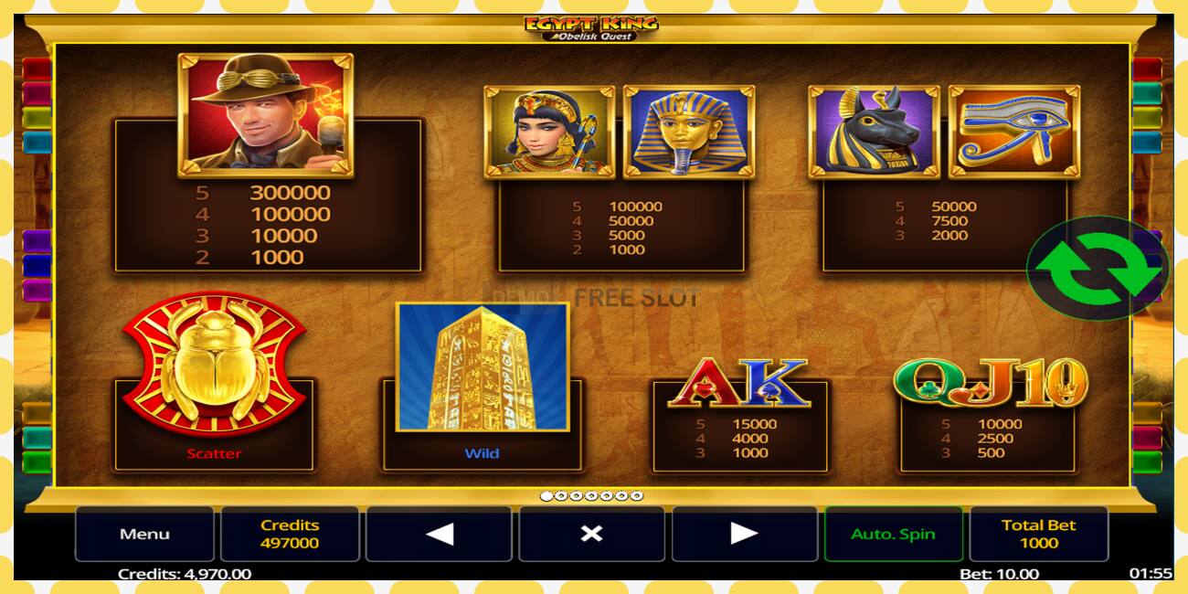 Demo slot Egypt King Obelisk Quest free and without registration, picture - 1