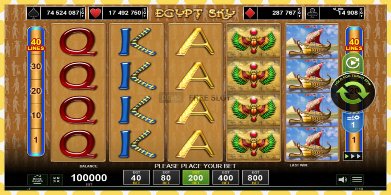 Demo slots Egypt Sky bezmaksas un bez reģistrācijas, attēlu - 1