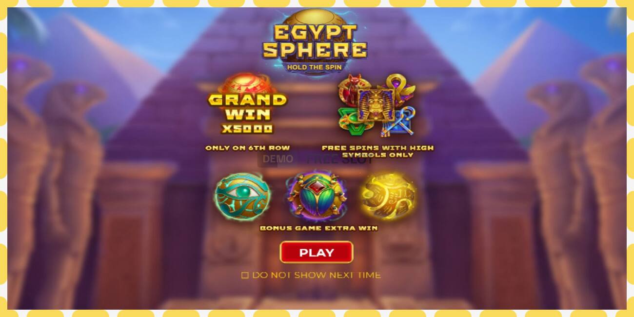 Demo slot Egypt Sphere free and without registration, picture - 1