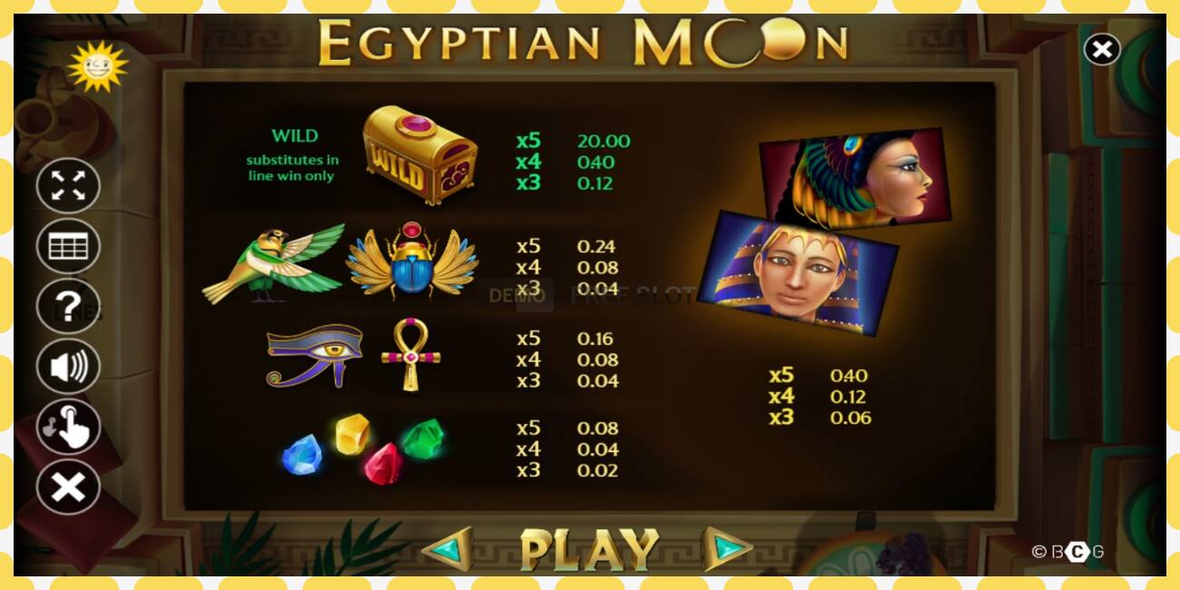 Demo slot Egyptian Moon නොමිලේ සහ ලියාපදිංචියකින් තොරව, පින්තූරය - 1