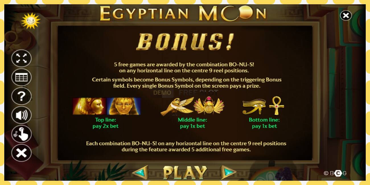 Demo slot Egyptian Moon free and without registration, picture - 1