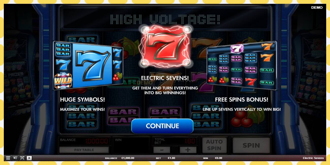 Demo slot Electric Sevens free and without registration, picture - 1