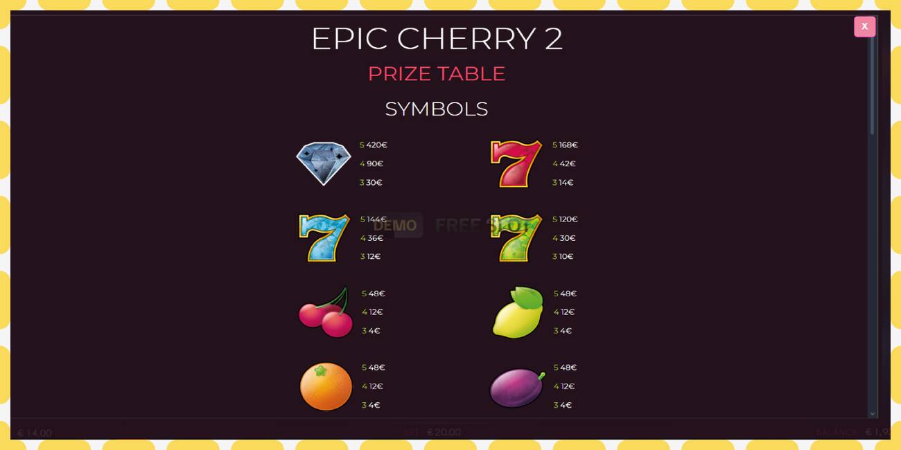 Demo-spor Epic Cherry 2 gratis og uten registrering, bilde - 1