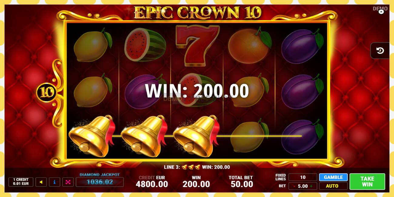 Demo slot Epic Crown 10 free and without registration, picture - 1