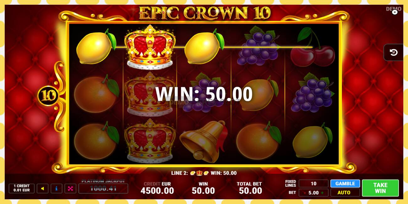 Demo slot Epic Crown 10 free and without registration, picture - 1