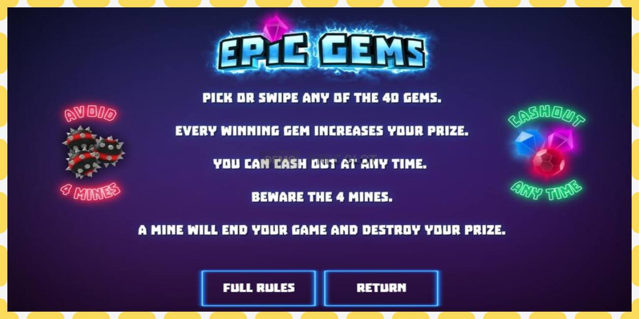 Demo slot Epic Gems free and without registration, picture - 1