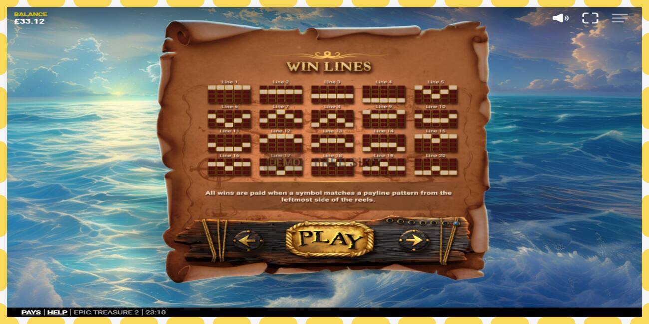 Demo slot Epic Treasure 2 free and without registration, picture - 1