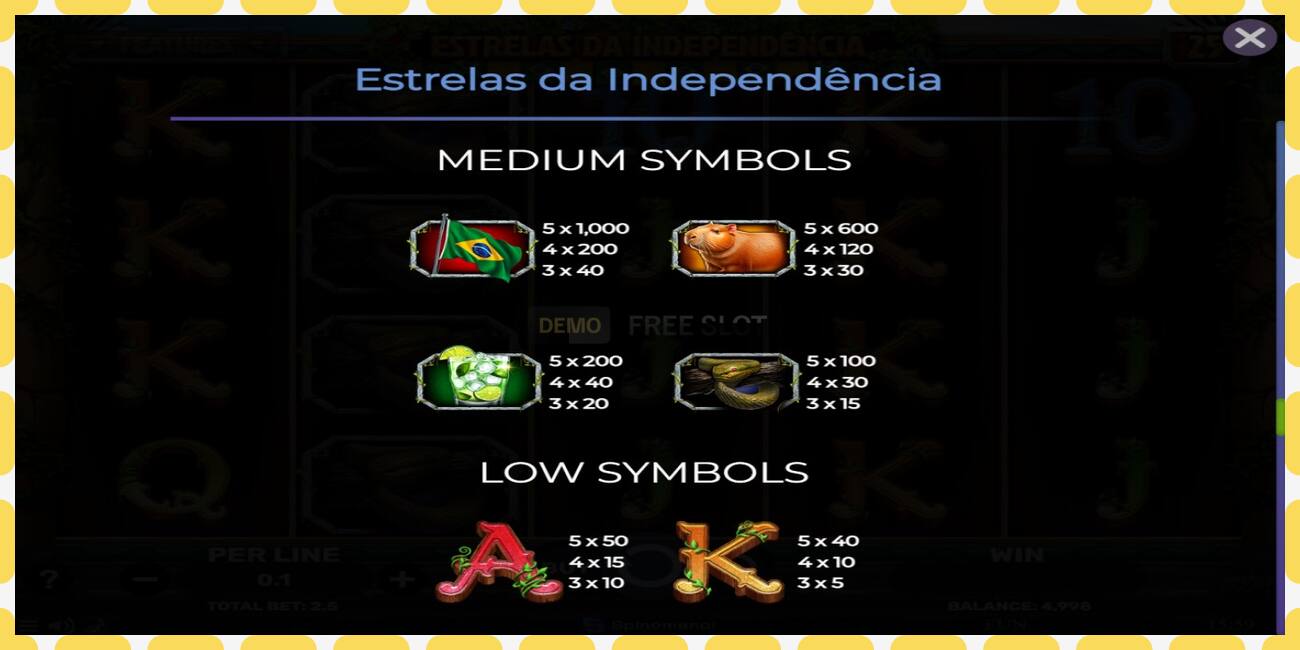 Demo slot Estrelas da Independencia free and without registration, picture - 1