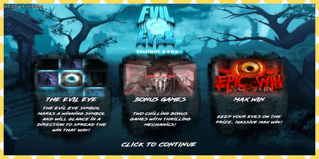 Demo slot Evil Eyes free and without registration, picture - 1