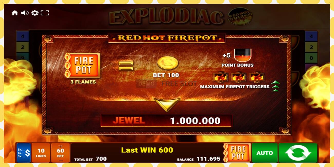 Demo slot Explodiac Red Hot Firepot free and without registration, picture - 1